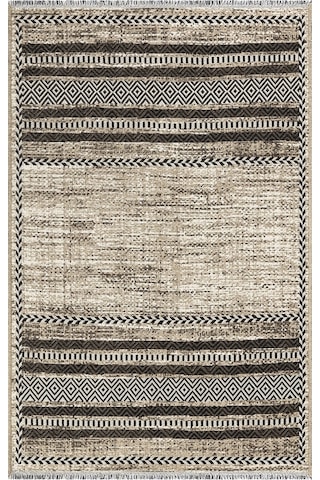 Palermo 6810 Bej Çift Taraflı Yıkanabilir Dokuma Kolay Temizlenir Halı Kilim