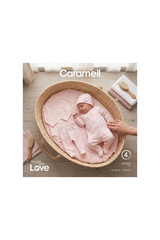 Altıntaş Baby Caramell Özel Kutusunda Love Bunny Tulumlu 4'lü Set Zk2525 Pembe Pembe