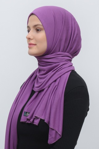 Altobeh Tesettür Kadın Düz Renk Penye Şal Hijab - Mor