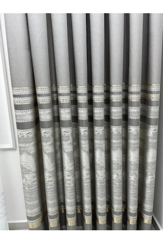 Nivemeshome Urla V-5404 Gri 1/3 Sık Pileli Fon Perde Apm Gri