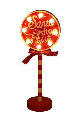 Hyt Masaüstü Atmosferi Led Sıcak Işık Noel Sokak Tabelası Stop Dekoratif Işık Tatil Penceresi Ahşap Noel