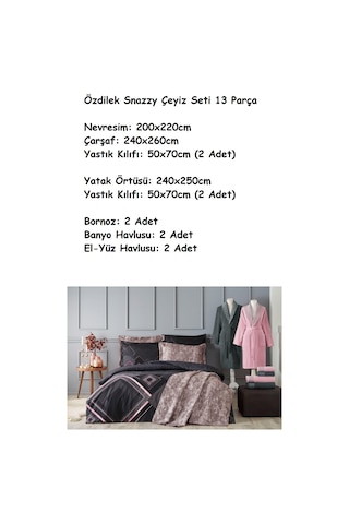 Özdilek 13 Parça-snazzy Pudra Antrasit- Concept Çeyiz Seti