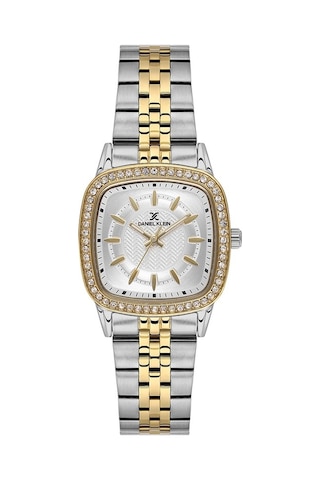 Danıel Kleın Dk102-dk.1.13944-4 Altın Kaplama Kare Taşlı Kadın Kol Saati Gümüş