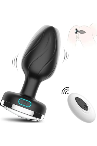 Carmine Wireless Kumandalı Led Işıklı 10 Modlu Su Geçirmez Titreşimli Anal Plug Vibratör