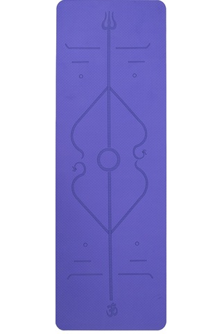 Ranyeek Tpe Yoga Matı Antipatlama Konum Çizgili 183x61x0.6cm Çift Renk Menekşe+sarhoş Çevre Dostu Koku Siz Yoga Egzersiz Matı Mor