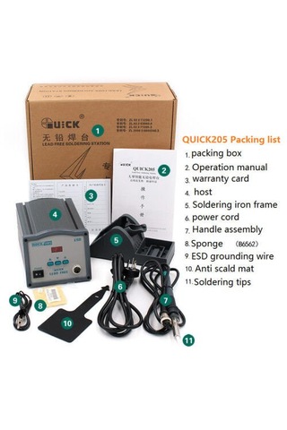 Quick 205 120w Akıllı Havya Lehim İstasyonu Yeni Nesil