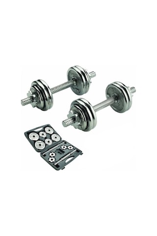 CKSpor 15 KG Krom Dumbell Seti Çantalı Döküm Plaka Dambıl Seti Cks15