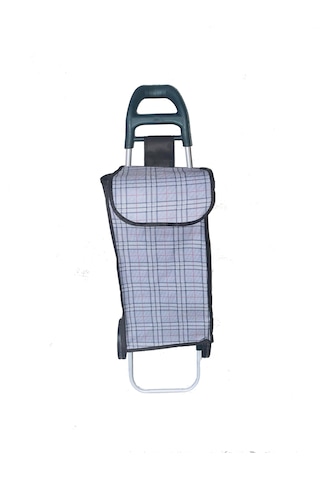 Tekerlekli Pazar Arabası Ve Çantası, Pazar Sepeti - Gri