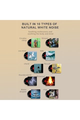 Leezsing Beyaz Gürültü Makinesi Renkli Gece Lambası Bebek Uyandırma Emzirme Emzik Monokrom/renkli/renkli/hafif Dokunmati Diğer