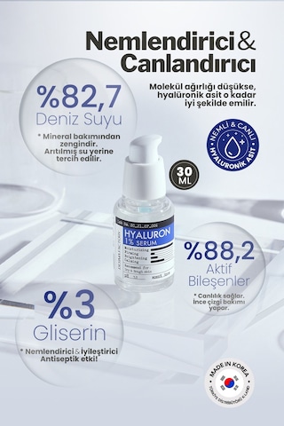 Derma Factory Derinlemesine Nemlendirici Hyalüronik Asit Serum Derma Factory %1 Hyaluron Serum 30 ML