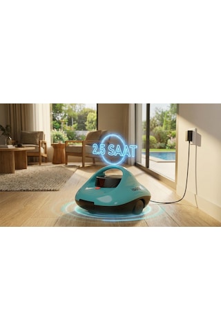 ISEE ROBOT otter Kablosuz Havuz Temizleme Robotu 80m² Şarjlı Çift Motor Otomatik Park