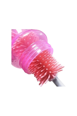 Flybuy Adet Yumuşak Bebek Biberon Ve Pipet Fırçası Temizleme Seti - Pembe/mavi