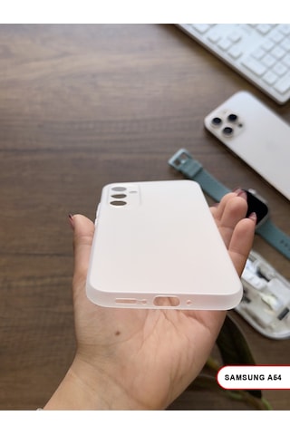 Samsung Galaxy A54 Uyumlu Süper İnce Mat Ultra Thin Silikon Kılıf Beyaz