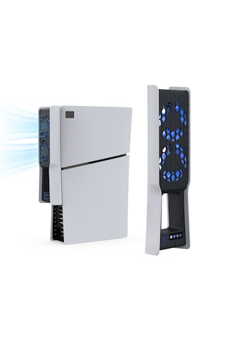 Ps5 Slim / Pro Soğutucu Fan Led Işıklı 3 Kademeli Soğutucu Ve Şarj Standı