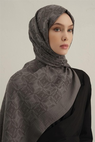 Armine Lyocell Naia Kare Monogram Şal 6 18 Füme