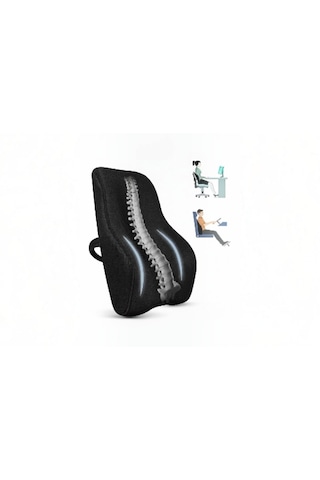 Hafızalı Köpük Sırt Yastığı -ofis Ve Araba Koltuğu İçin Ergonomik Arka Elastik Yastık Rahat Duruş Ortopedik Ağrı Giderici 1