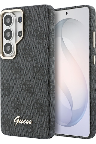 Galaxy Uyumlu S26 Ultra Kılıf Guess Lisanslı M-safe Uyumlu Script Yazı Logolu 4g Desenli Kapak Siyah Siyah