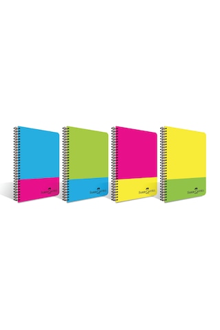 Faber Castell Pp Kapak Neon 80 Yaprak A4 Çizgili Defter 4lü Set