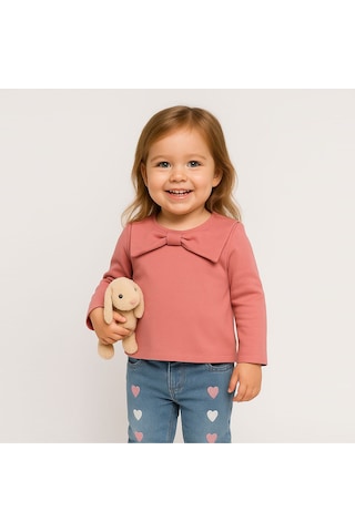 Overdo Kids Kız Çocuk 1-4 Yaş Fiyonk Yakalı Sweat Çok Renkli