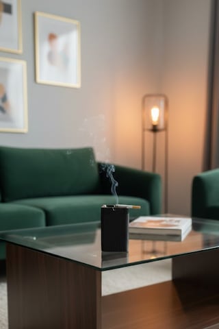 Grimorlife 2 Adet Kare Siyah Çizgili Dekoratif Plastik Kokusuz Yanmaz Küllük Kül Tablası