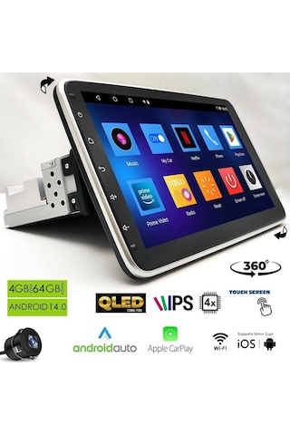 Dynamat Rk-1004 Android Ekran Multimedya 10.1 İ Nç 4+64gb 4 Çekirdek Android 14 Oynar Başlık Diğer