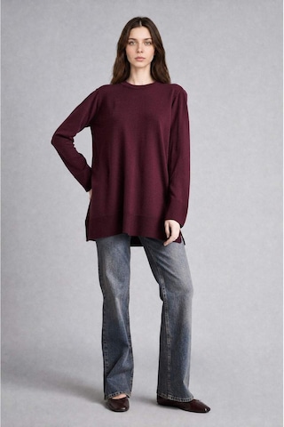 Defacto Regular Fıt Bisiklet Yaka Triko Tunik H3431az26aubr232 Bordo-br232