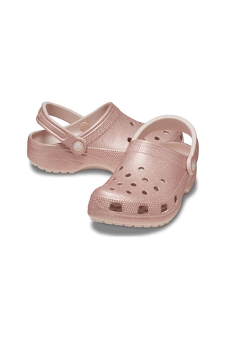 Crocs Classic Glitter Clog Bayan Terlik - Kuvars Koyu Bej