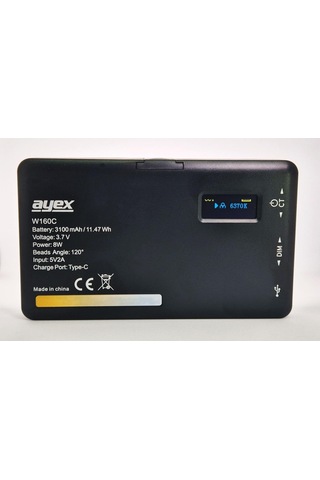 W160c Bicolor Led Video Işığı, 2500k-6500k Ayarlanabilir Renk Sıcaklığı, 160 Led, 3100mah Batarya, Lcd Ekran, Us