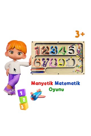 Tineke Manyetik Eğitici Renkli Sayma Ve Eşleştirme Labirenti Eğitim Oyuncağı - Ahşap Montessori Oyunu Sayı