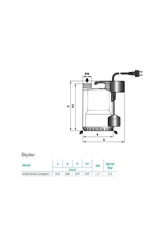 Wilo Drain Compact Gizli Flatörlü Az Kirli Su Drenaj Dalgıç Pompa