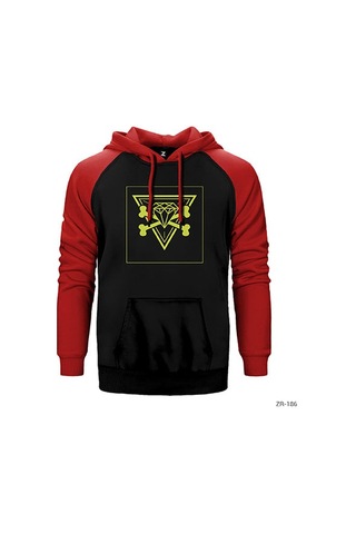 Kesha Kırmızı Renk Reglan Kol Sweatshirt / Hoodie