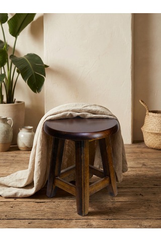 Ahşap Tabure 35 Cm Şık Ve Dayanıklı Ceviz