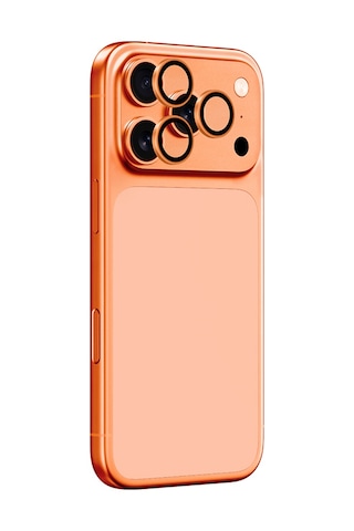 Apple Uyumlu iPhone 17 Pro Amazingthing Anti Reflective Kamera Lens Koruyucu Uygulama Aparatlı Turuncu
