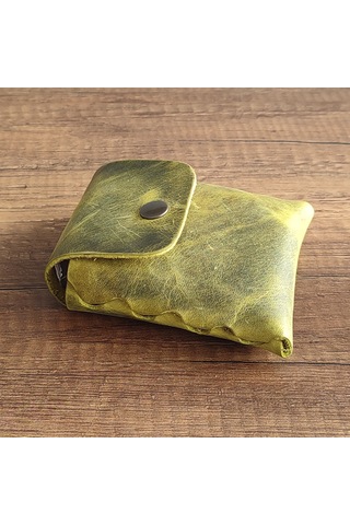 Sumerian Leather Craft Deri Sigara Kılıfı Limon Yeşili 2