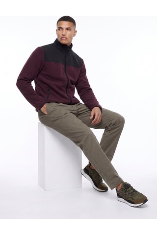 Discovery Expedition D6wm-swt3746 Mor Dik Yaka Jakarlı Erkek Polar Sweatshırt Mürdüm