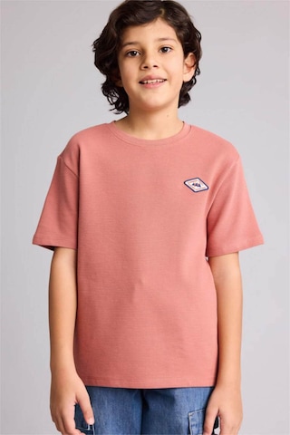 Defacto Oversıze Bisiklet Yaka Aplike Kısa Kollu Tişört Erkek Çocuk G6988a826smbr96 Pembe-br96