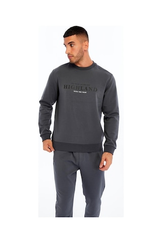 AR-MA Arma Erkek Slim Fit Scuba Interlok Bisiklet Yaka Yazı Baskılı Sweatshirt K30124685002 Gri