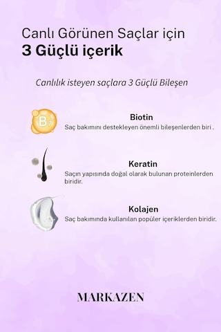 Markazen Besleyici Biotin Keratin Kolajen Şampuan 350 ML