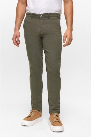 Koyu Haki Slim Armürlü Pantolon Koyu Haki