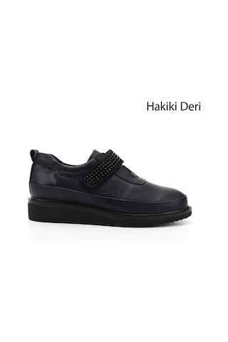 Gönderi(R) Gönderi R Lacivert Antik Dolgu Taban Taş Detaylı Hakiki Deri Ayakkabı Lacivert