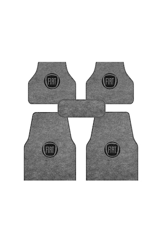 Fiat Gri Halı Paspas Takımı Kenarları Biyeli -oto Halıflex