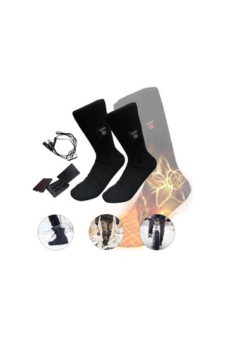 Suntek 2x Unisex Elektrikli Isıtmalı Çorap Ile Pil-kutusu-usb