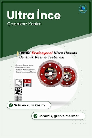 Ultra İnce Seramik Kesme Testeresi Daire Testere Bıçağı Çapaksız