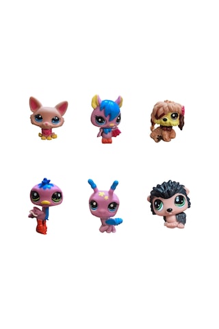 Little Pet Star 6'lı Sevimli Minişler Figür Seti - Eğlenceli Hayvanlar Koleksiyon Paketi Oyuncak Hayvanlar