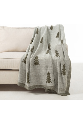 Mudo Home Eva Forest Koltuk Şalı Yeşil Ekru 130x170 Çok Renkli