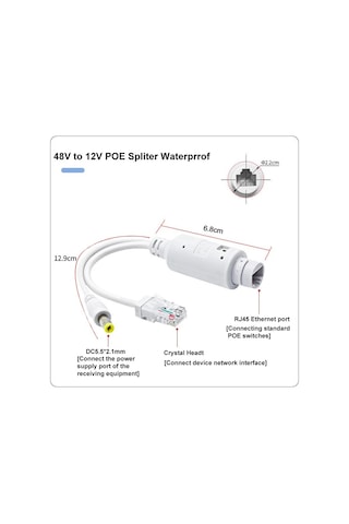 48v To 12v Pasif Rj45 Poe Seperatör Splıtter Dış Mekan Su Geçirmez Ip Kamera Enjektör Seperatör