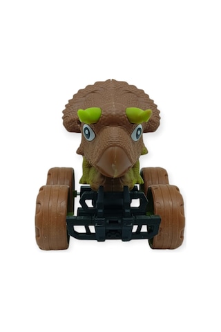 Sürtmeli Dinazor Arabalar 12 Cm - H-20 - Triceraptors -kahverengi Lisinya Çok Renkli
