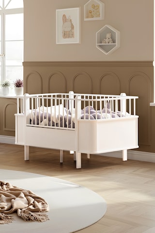 Mdf Beşik, Beyaz Dünya Büyüyen Beşik 80x130 - Beyaz Dünya Karyola 80x190