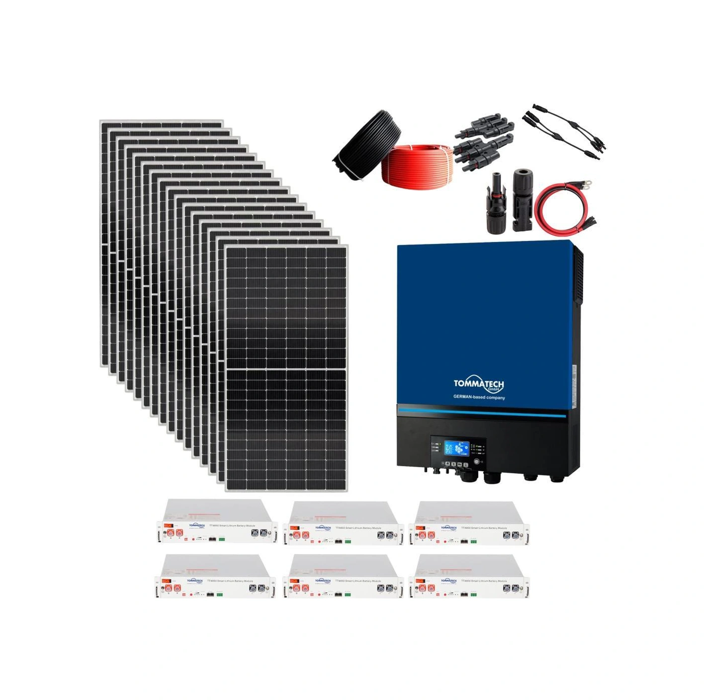 Güneş Enerjisi Solar Paketi 7.2kva İnverter 550 Watt Güneş Paneli 48v 50 Amper Lityum Akü