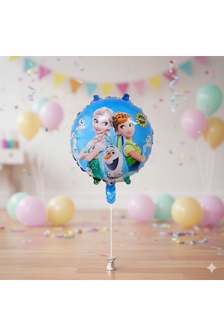 145 Cm Frozen Elsa Anna Olaf Folyo Balon 18 İnç - Doğum Günü Parti Dekorasyon Balonu Çok Renkli